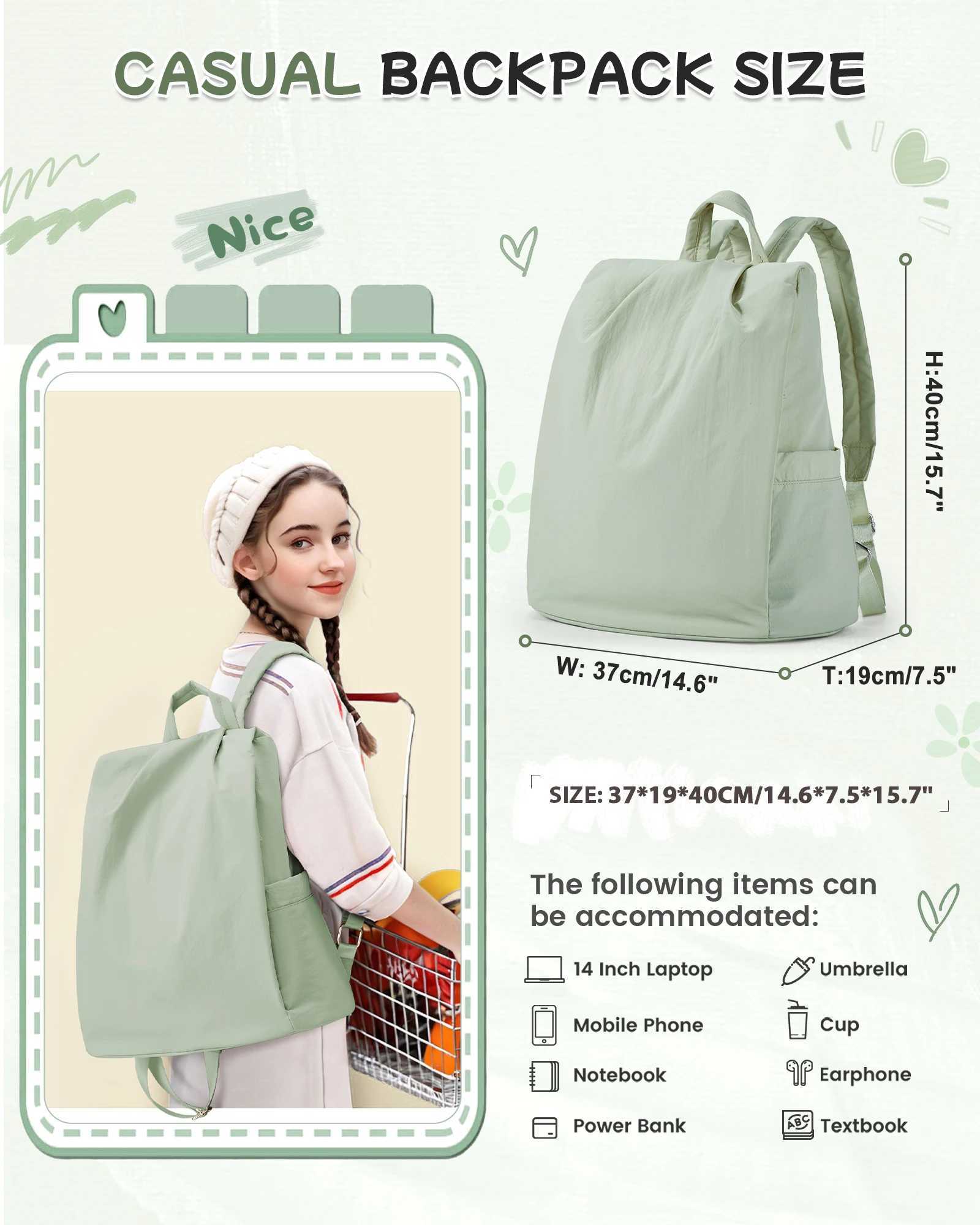 CMM Backpack for Women Simple Modern Backpack Lightweight Work Sac Femme Anti Theft Travel 241105