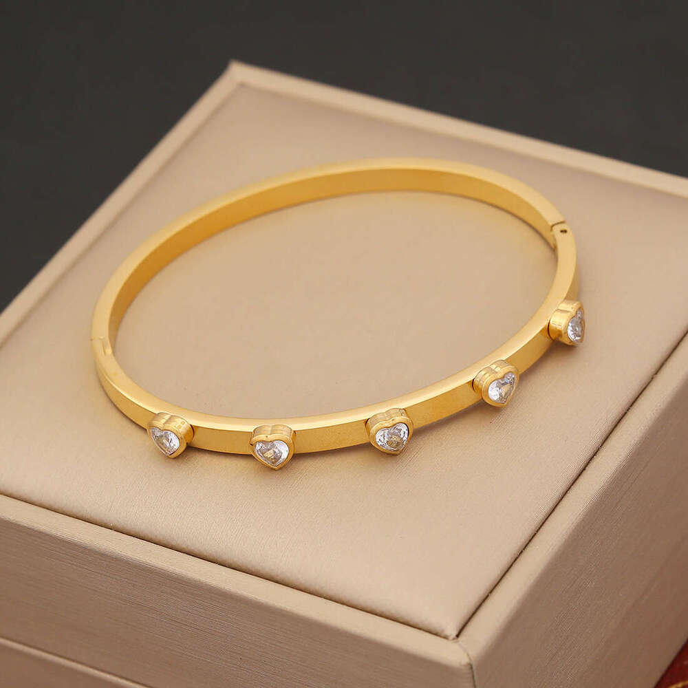 New Jewelry Cubic Waterproof Fashion New Hot Zircon Bangles Stainless Steel Bracelets Tarnish Free Jewelry for Women Factory Wholesales Customize
