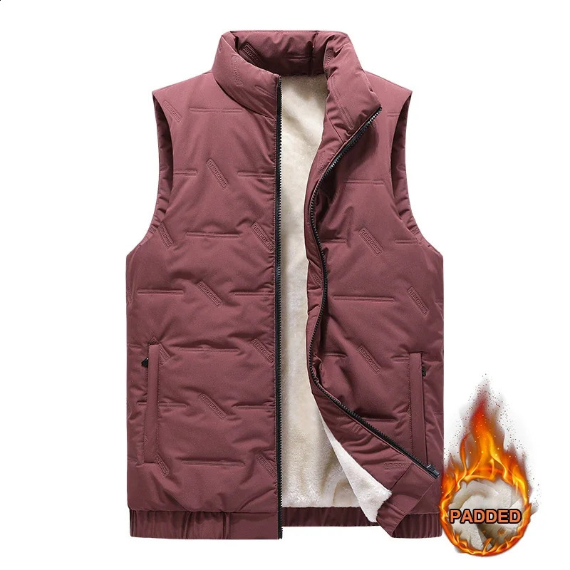 Padded Vest mens winter mens down cotton vest warm canvas horse jacket youth sleeveless sports plus size mens clothing 6XL 241105
