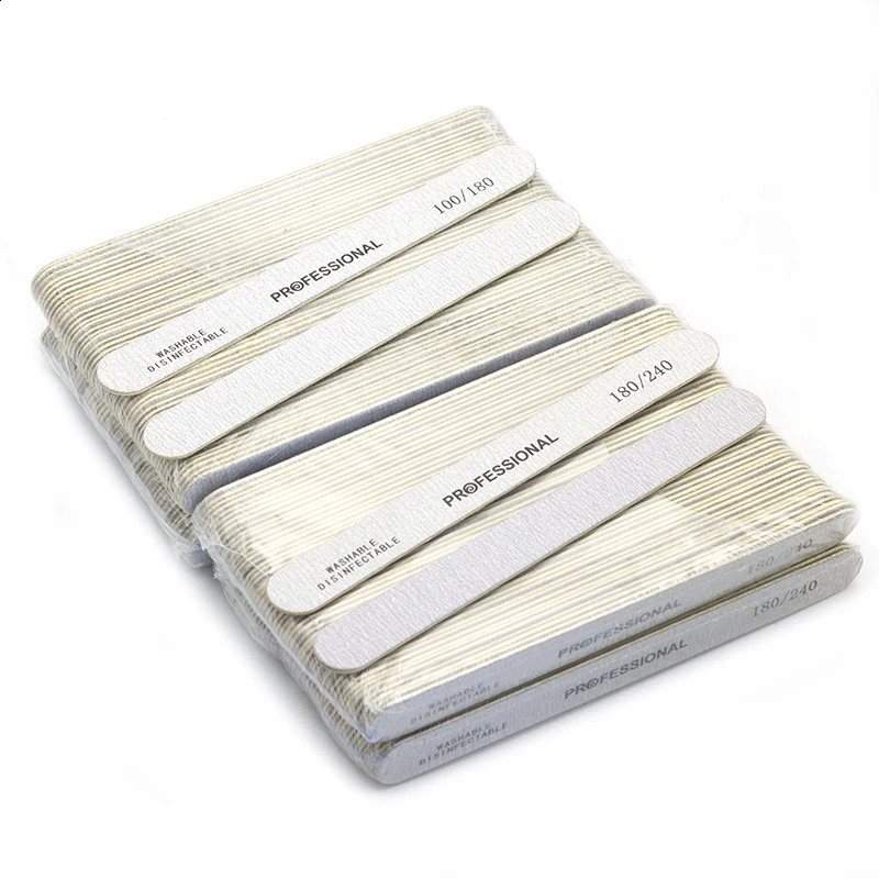 100Pcs Wooden Nail File Professional Sanding Buffer Files 100180240 Double Side For Salon Manicure Pedicure UV Gel Tips Tools 241105