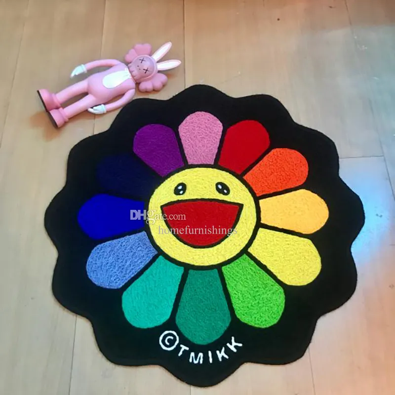 Home Furnishings Aesthetics Carpet Sunflower Takashi Murakami Area Rug Hypebeast Parlor Bedroom Playroom Trending Sneakers Floor Mat Supplier S25420
