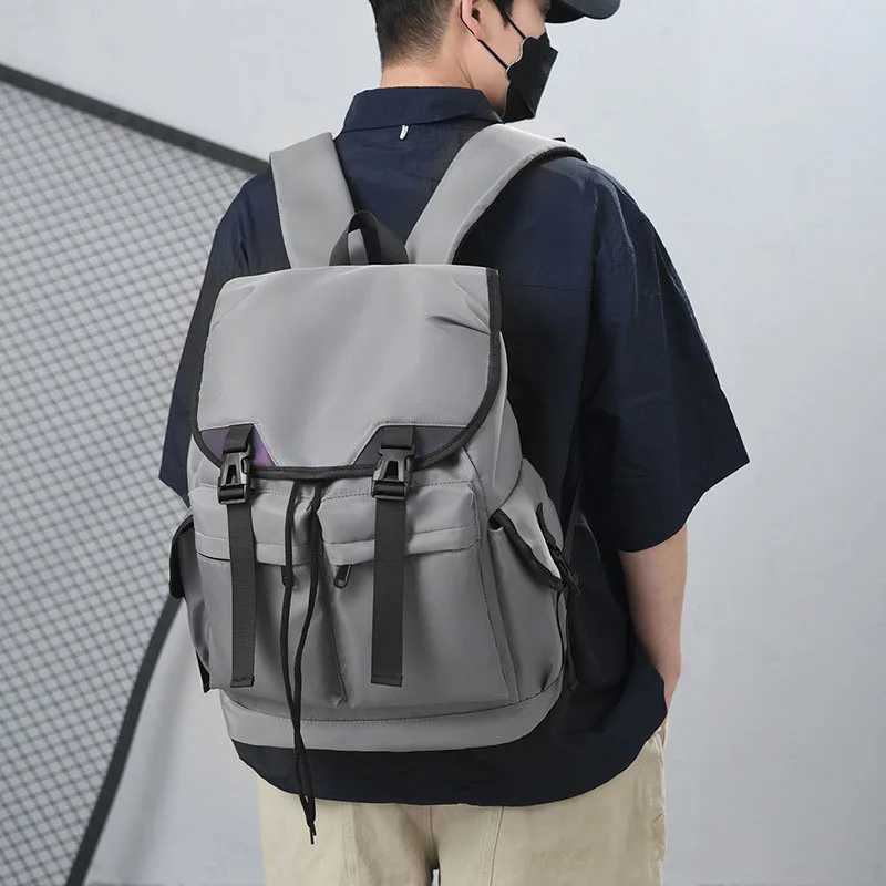CMM New Fashion Trend Large Capacity Backpack Outdoor Leisure Solid Color Multi Layer Storage Waterproof Wear Resistant Nylon Cloth 241105