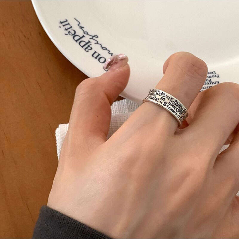 Fashion Jewelry New Hot Graffiti Letter Punk Ring for Women Girl Gift Retro Versatile Design Jewelry Dropshipping