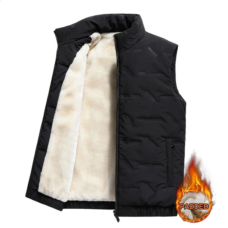 Padded Vest mens winter mens down cotton vest warm canvas horse jacket youth sleeveless sports plus size mens clothing 6XL 241105
