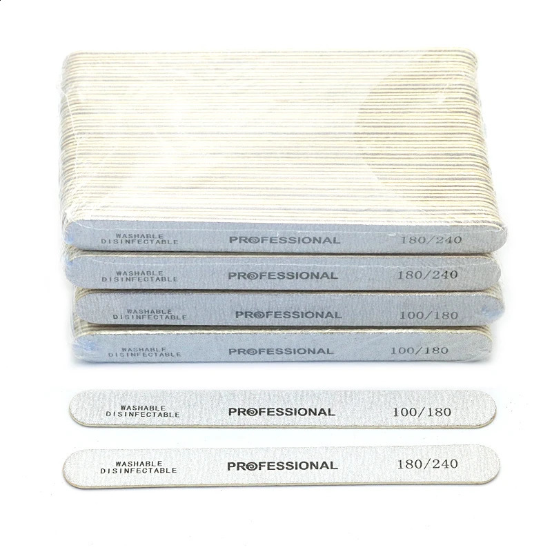 100Pcs Wooden Nail File Professional Sanding Buffer Files 100180240 Double Side For Salon Manicure Pedicure UV Gel Tips Tools 241105