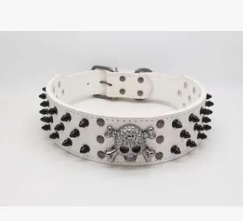 Black gold tie nail dog collar skeleton rivet pet collar anti bite dog nail nail large chain traction dog leash-1