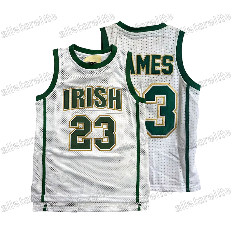 Men's IRISH 23 Embroidered Polyester Sports Basketball Jersey, Crew Neck Loose Fit Basketball Tank Top For Daily And Training Wear