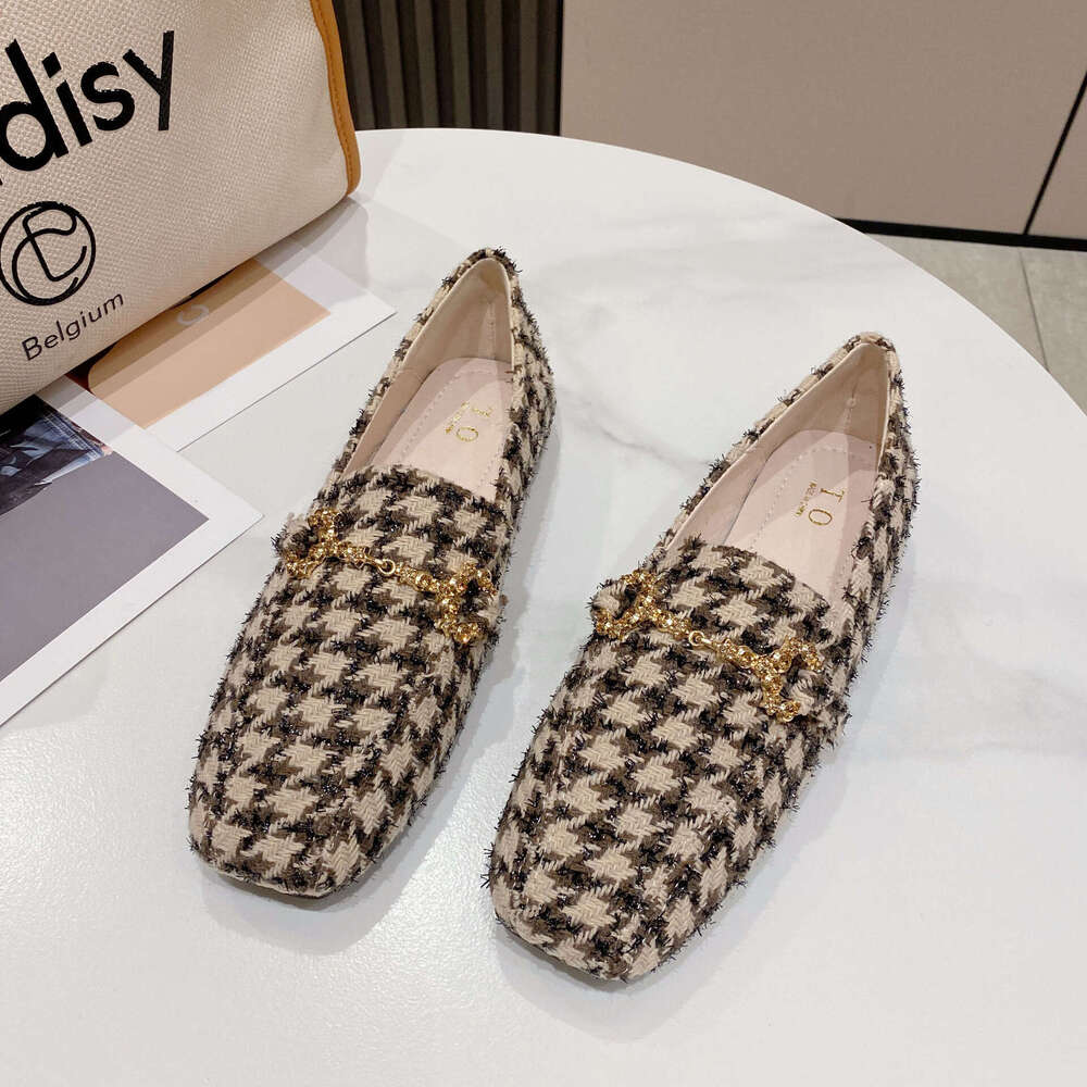 2023 Spring New Korean Edition Xiaoxiang Square Head Flat Heel Women's Singles, Casual Outerwear, Sneakers, Lazy Shoes For Women