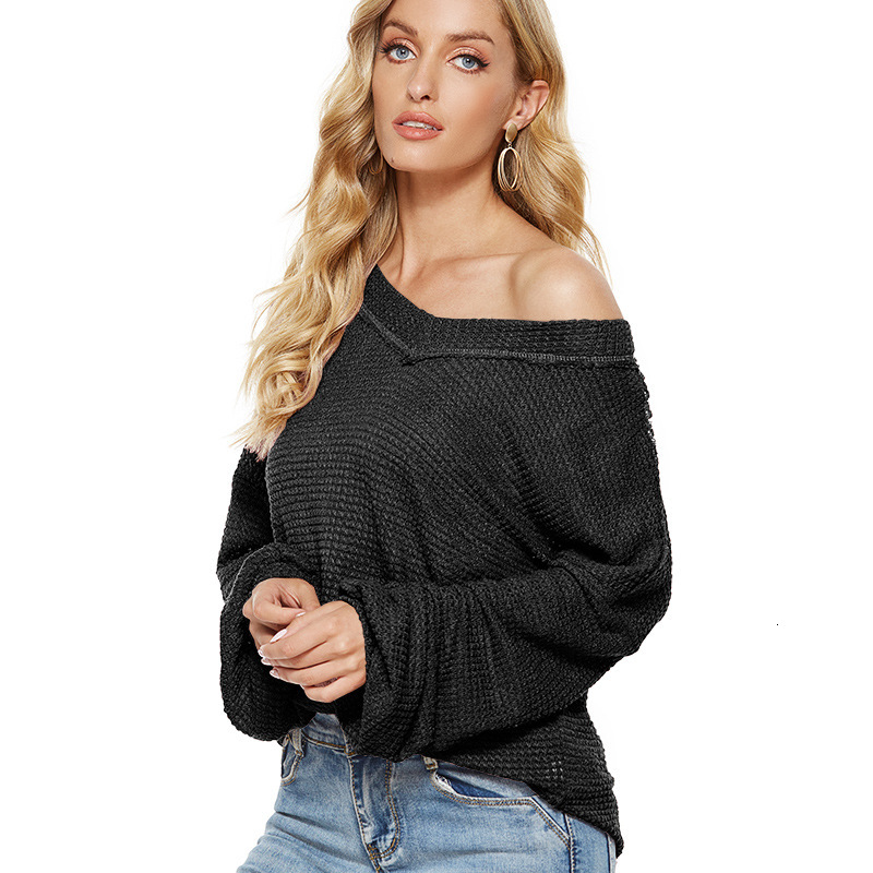 Autumn and Winter New Fashion Women's Loose V-Neck Knitted Sweater Lantern Sleeve Autumn Fashion Casual Loose Thick Top