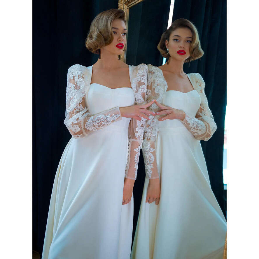 Wedding A E Dresses Bridal Gowns Elegant Sweetheart Lace Appli Illusion Long Sleeves Or Length Custom Boho Beach Vestido De Novia Plus Size Hollow