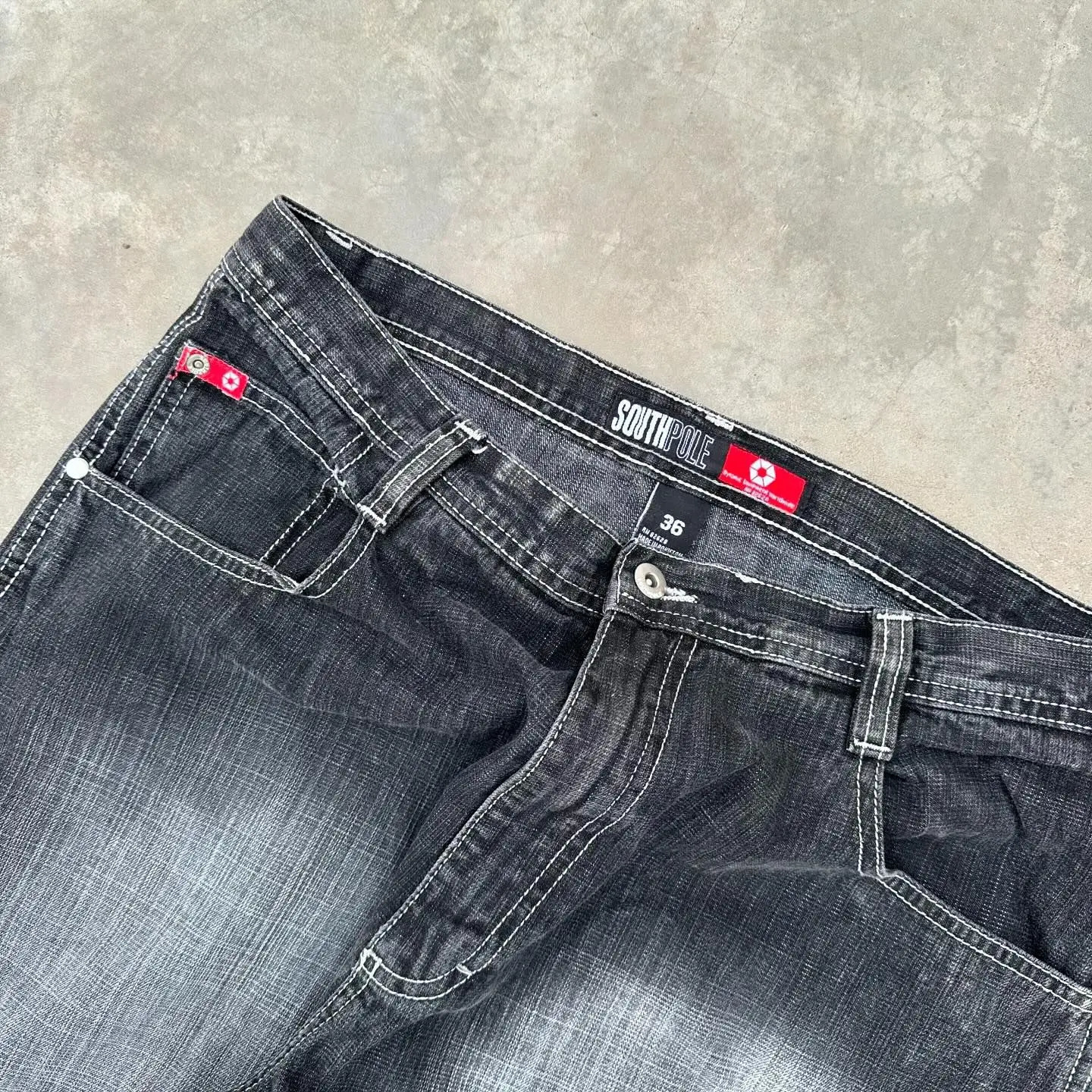 American Trend Retro Washed Black HipHop Baggy Jeans Mens Y2K Harajuku Punk Gothic Couple Casual Wide Pants Streetwear 241104