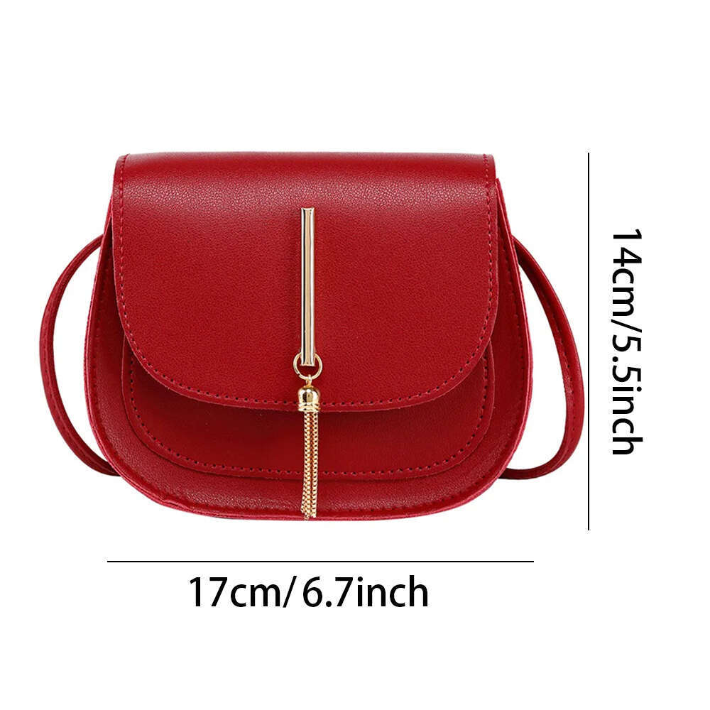 Designer Bag New Golden Tassel Double Layer Semi Circle Solid Color Shoulder Saddle Bag Fashion Casual Women Small Square Bag Crossbody Mini Saddle ba