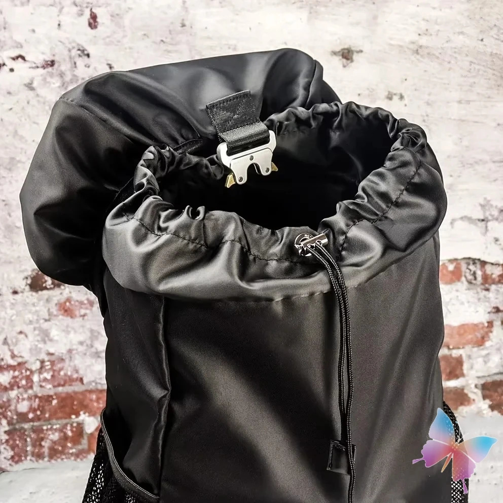 24ss 1017 ALYX 9SM Backpack Embroidered Letter Function Tactical Metal Sleeve Letter Outdoor Travel Nylon Flip Bag 241104