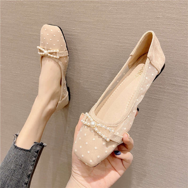 Korean Version Of 2023 Spring Summer New Shoes, Fashionable And Breathable Mesh Toe Cover, Shallow Mouth Heel Flat Bottom Women's Sandals