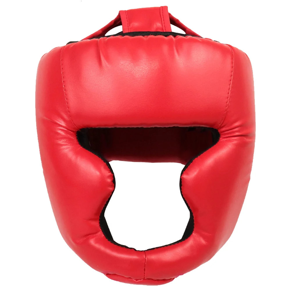 Full-Covered Thickened Boxing Headgear PU Leather Karate Muay Thai Training Head Protector Taekwondo Head Guard for Adult Kids 241104