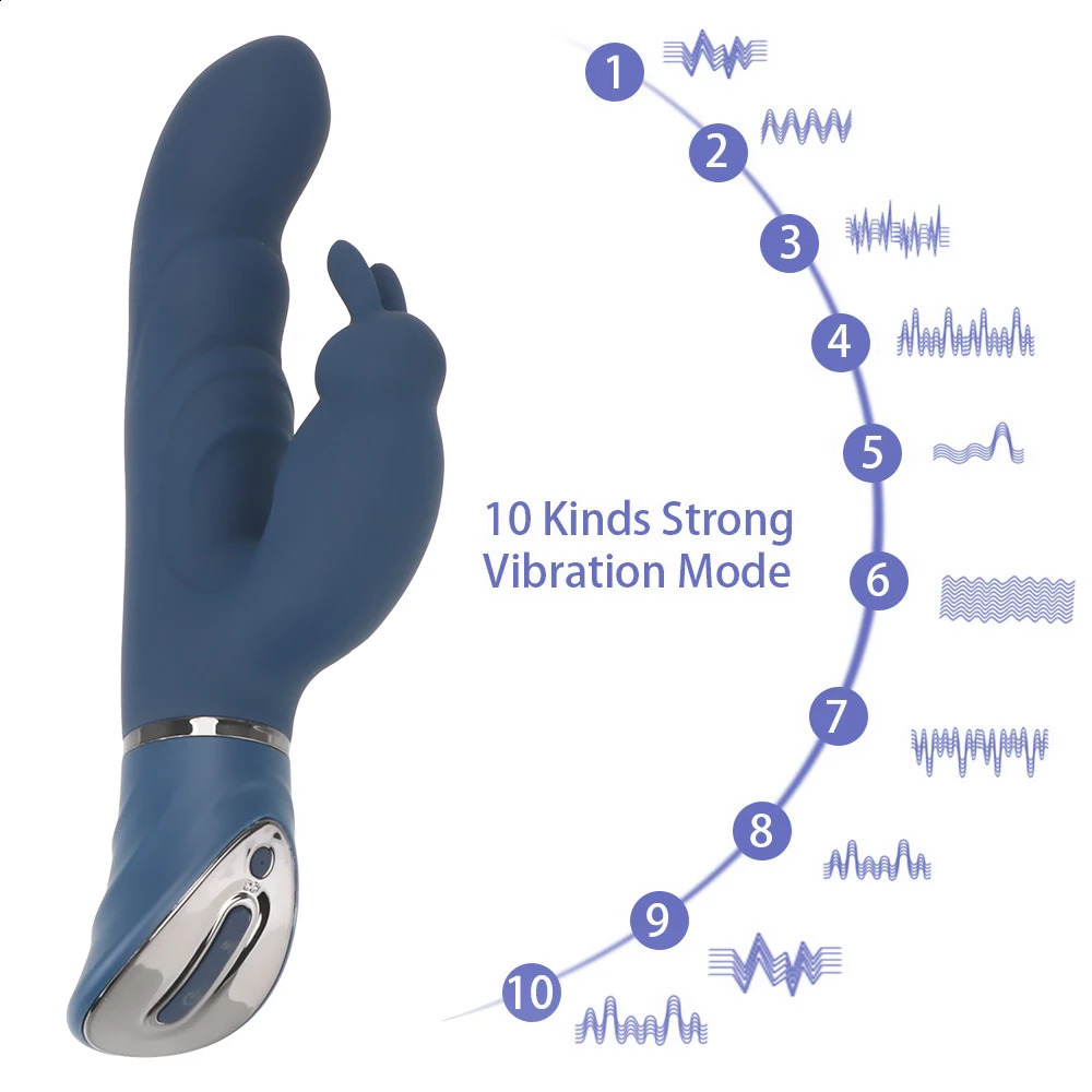 IKOKY Rabbit Vibrator G Spot Dildo for Women 10 Vibration Modes Waterproof Bunny Clitoral Sex Toys 241105