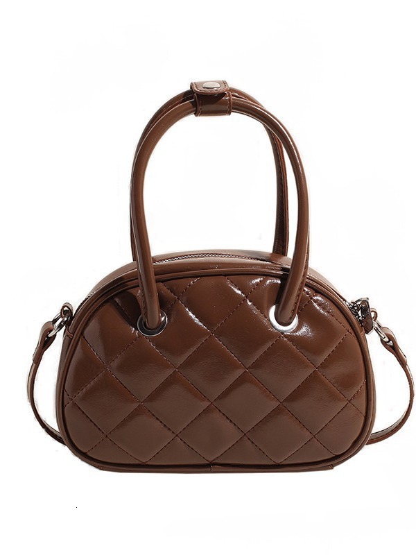 New Fashionable Super Hot Bowling Handbag, Small Market Embroidered Thread Diamond Grid Single Shoulder Crossbody Bag Designer Bags Handbags Women