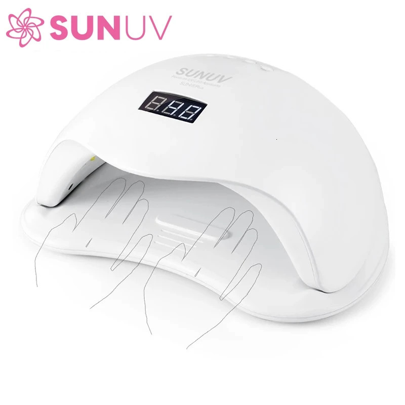 SUNUV SUN5Plus UV Led Lamp 48W Nail Dryer For Curing All Types Gel 99s Low Heat 36 Leds UV Lamp for Two Hands Nail Art Machine 241104