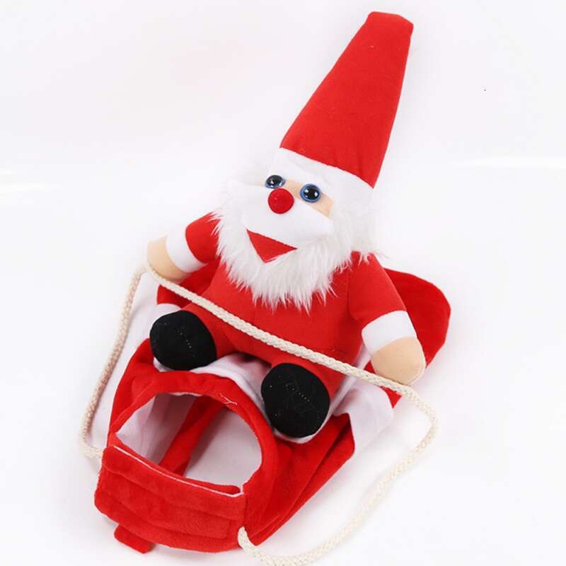 Novelty Funny Pet Christmas Riding Dress Warm Clothes Apparel Party Dressing up Cosplay Clothing for Small Large Dog Outfits