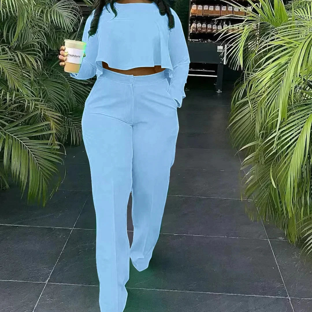Two Piece Women Tracksuit Set Dashiki African Spring Summer Spring Long Sleeve Top and Pants Set Party Suit Matching Sets 241105