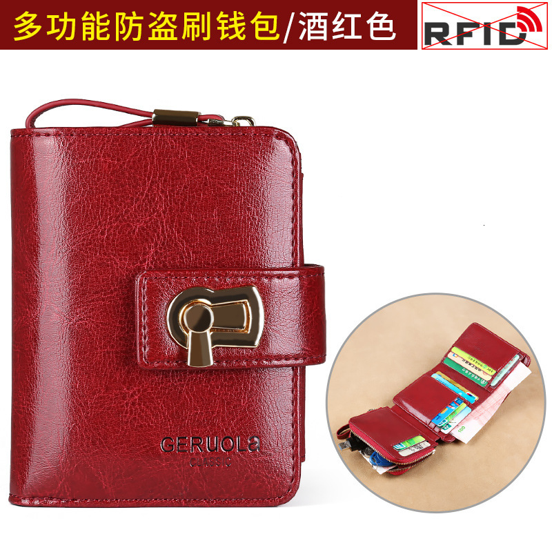 New women's designer multi card zero capacity buckle leather Korean version leather wallet