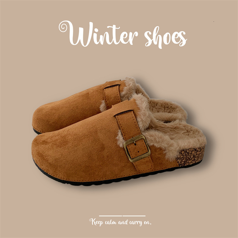 2024 New Outdoor Leisure Designer Slippers Flat Toe Half Slippers Fashion Women's Warm Fur Indoor And Outdoor Slippers, 2024 Autumn And Winter Ne