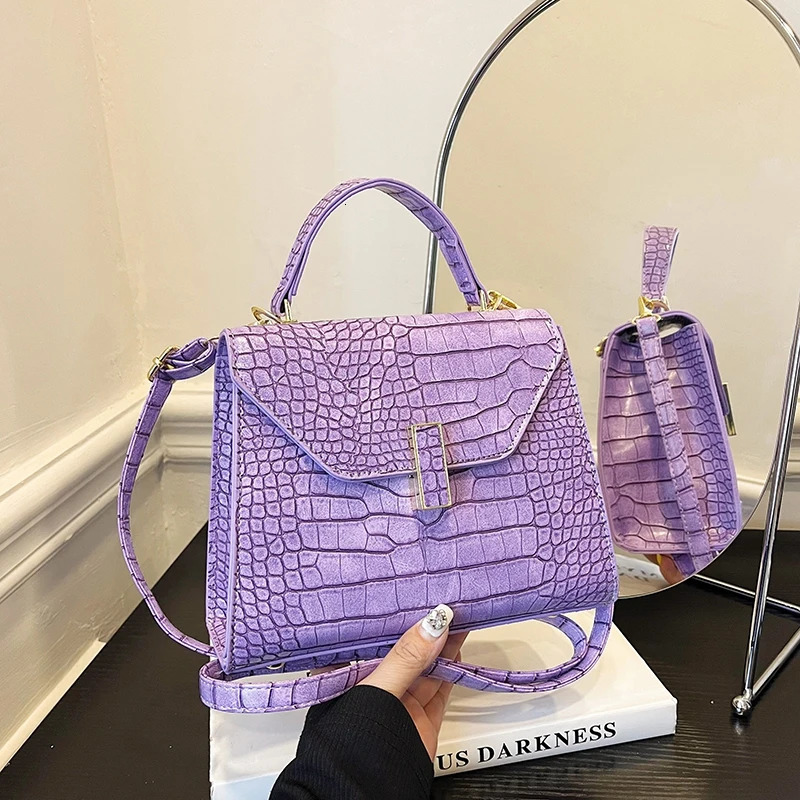 7 Colors Small Square Bag For Women er Shoulder Bag Stone Pattern Crossbody Bag PU Leather Female Travel Handbag 241031