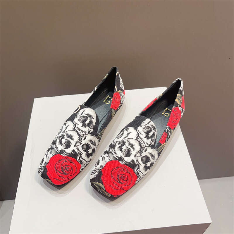China-Chic Flat Sole Small Single For Women In South Korea Autumn New Style Versatile Shallow Mouth Trend Square Head Women's Shoes