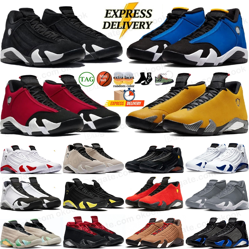 With Box Jumpman 14 14s Fint Grey Basketball Shoes Bred Laney Gym Red Blue Black Toe Desert sand Ginger Candy Cane Hyper Royal Jump man Mens Sports Sneaker Trainer