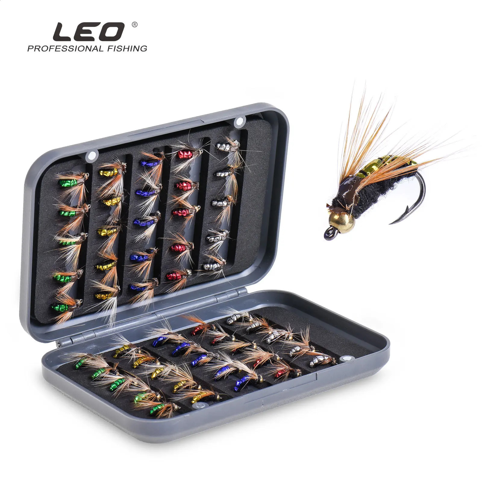 Fly Hook Fishing Bionic Nymph Lure 5 Colors 50 Pack Bee Stream Trout Bait Carp 241105