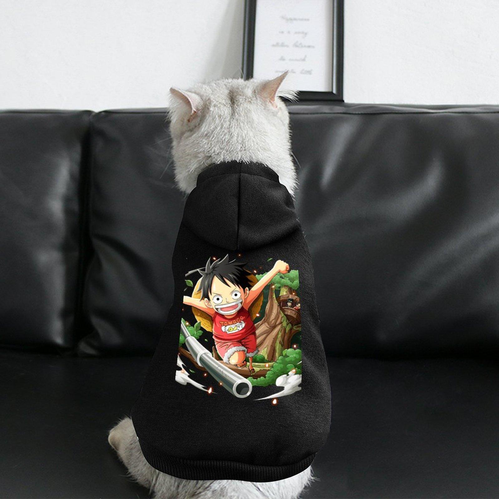 Factory Direct Dog Hooded Sweatshirt Pet Sleeve Anime Printing Dog's Hooded Sweatshirt Customized Print Warm Soft Clothings
