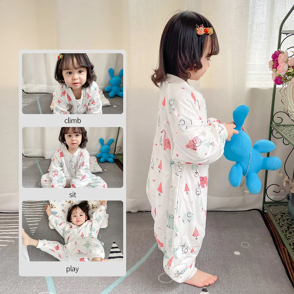 Baby sleeping bag baby sleeping bag baby animal pattern childrens bed play with split legs winter anti Tipi warm sleeping bag 241105