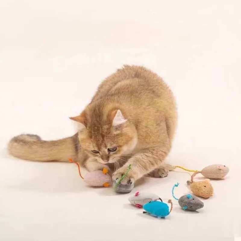 3 new plush simulation mouse cat toys bite resistant plush mouse cat scratch interactive mouse toys cat paw toys Y250412