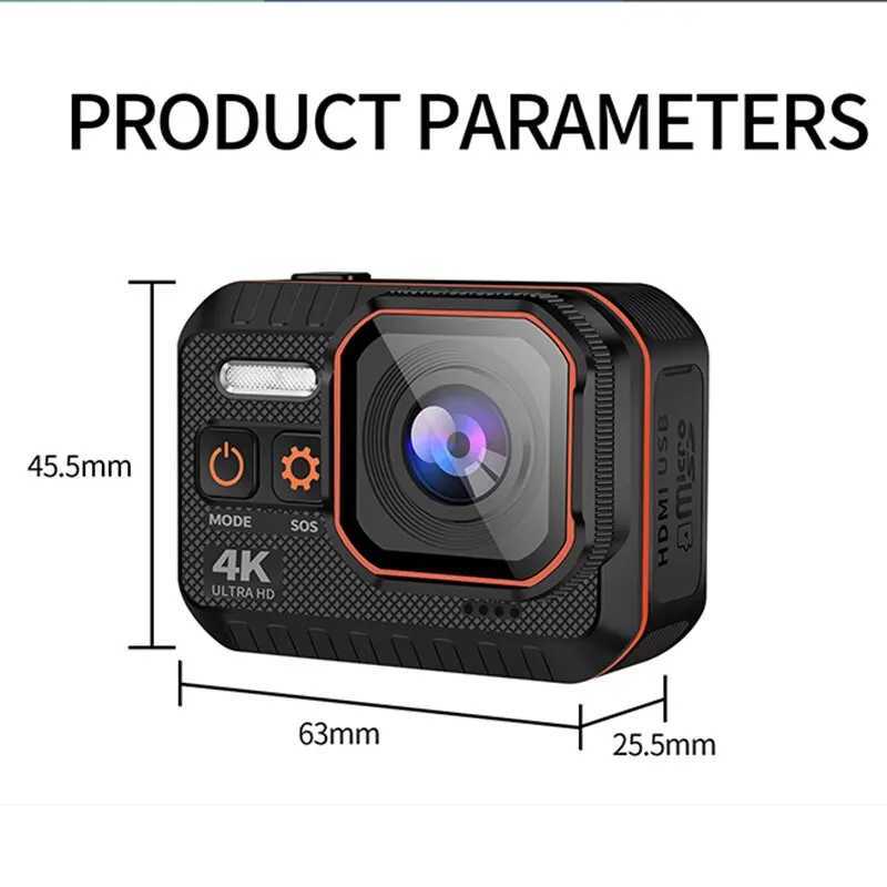 High Quality CERASTES action camera 4K60FPS with remote control Sn waterproof motion camera driver recorder motion camera helmet action camera O241104