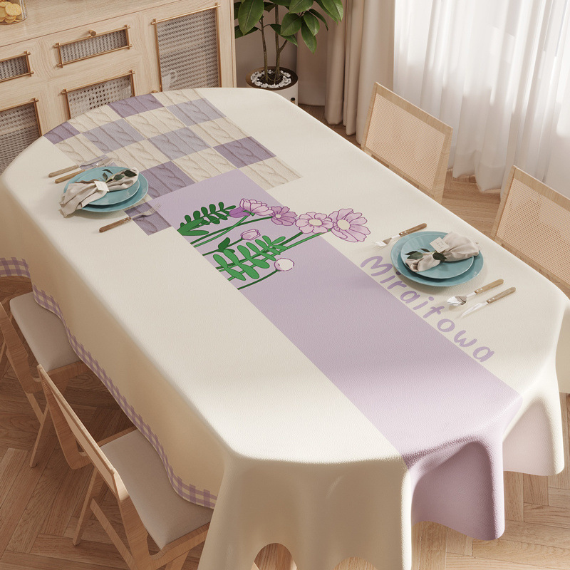 Oval Tablecloth Waterproof and Oil-proof Washable Coffee Table Tablecloth Desktop Protection Mat PCV 78AH01