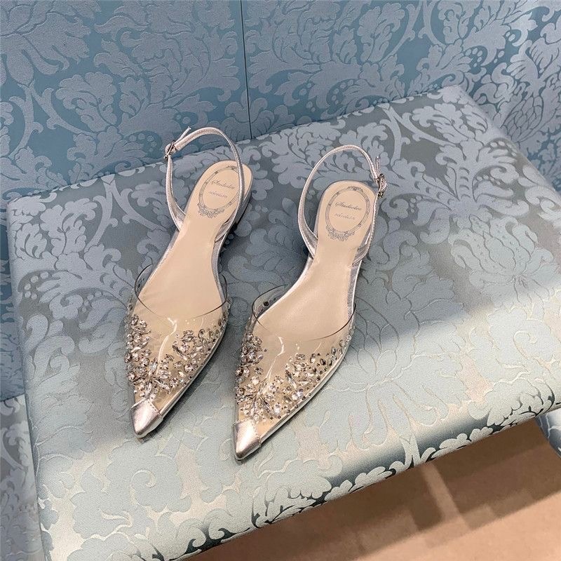 Eilyken Transparent PVC Clear Rhie Pumps Women Fashion Sgbac Buckle Strap Stripper Thin Heels Party Bridal Shoes