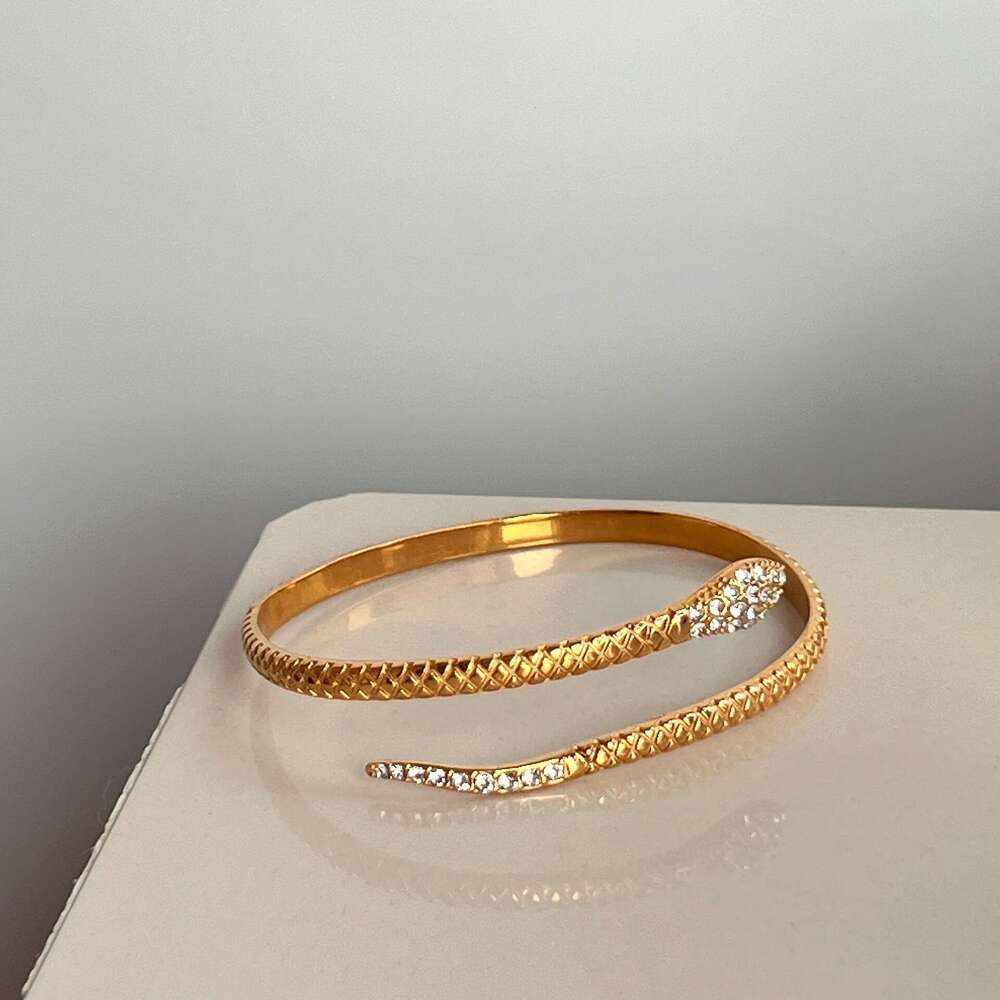 Snake Miranda Fashion Jewelry Hot Fashion New 316 Stainless Steel Open Charm Bracelet Bangle Women Golden Wrist Animal Statement Jewelry Waterproof