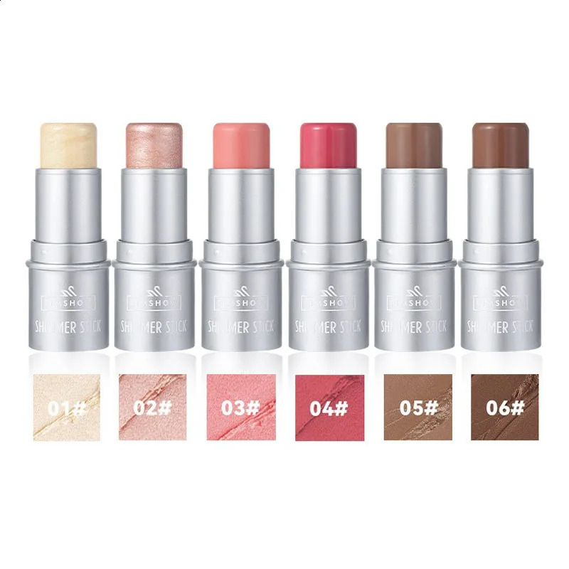 Face Brown Contouring Bronzer Stick Multifunctional Highlighter Blush Silkworm Brightening Sculpt Facial Outline Shadow Cosmetic 241105