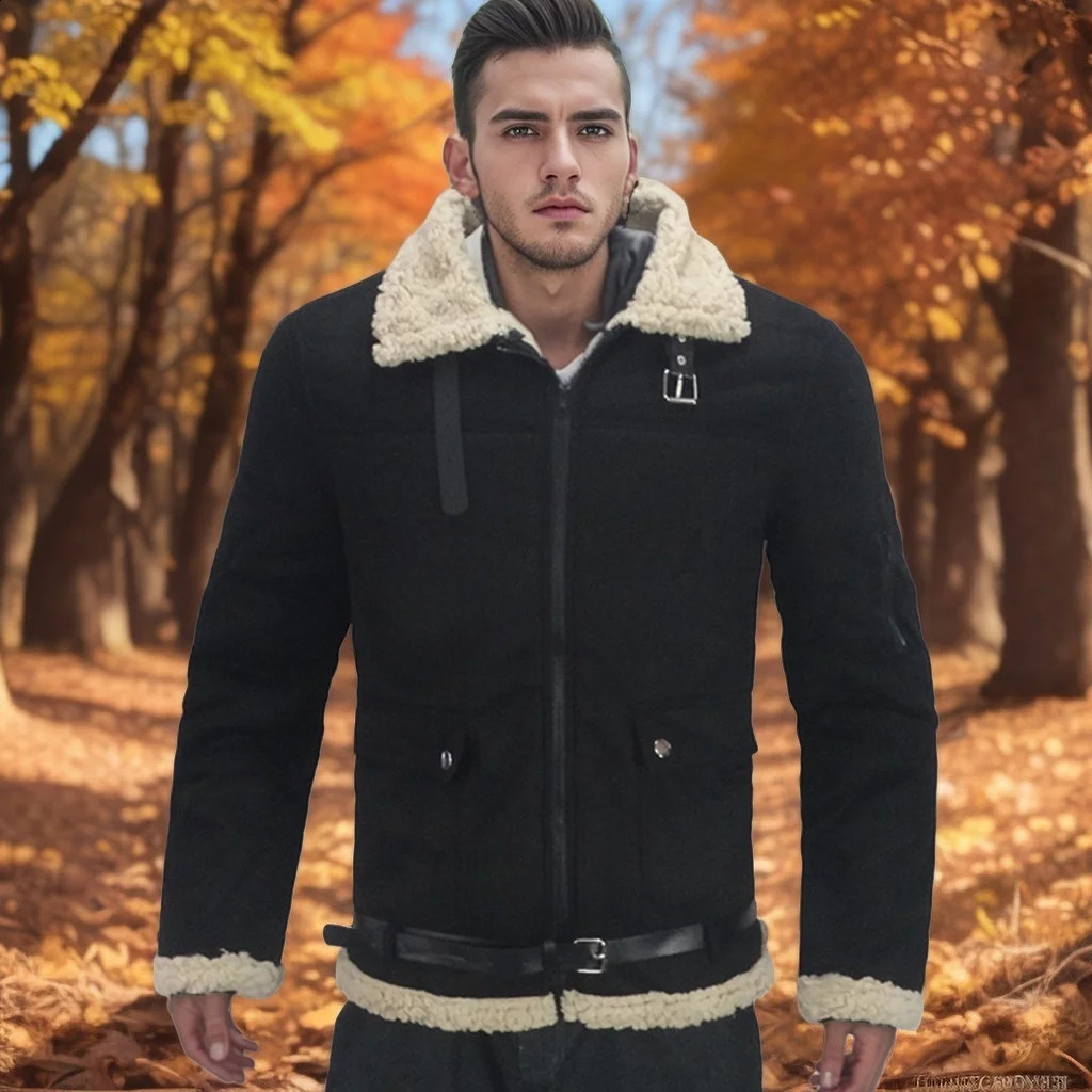 Mens Winter Zipper Fleece Jacket Cold Warm Wool Coats Street Windproof Casual Clothing Outerwear Lapel Jackets S5XL 241105
