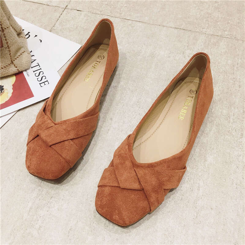 2023 Autumn New Korean Edition Versatile Square Head Shallow Mouth Black Flat Bottom Single Women's Professional Work Shoes For Women