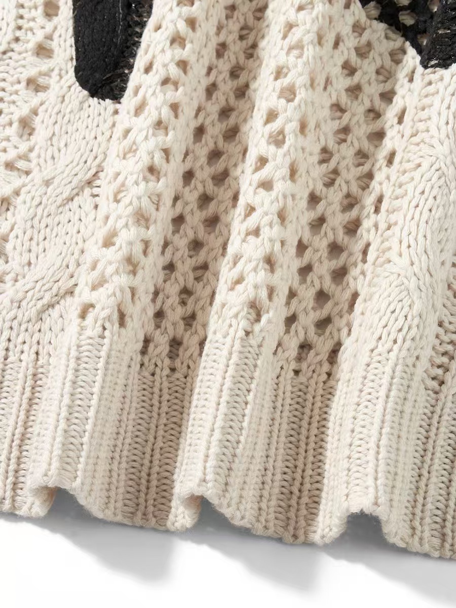 Autumn And Winter New Street Style Knitwear Jacket Hollowed Out Fried Dough Twists Loose Pullover Sweater Women