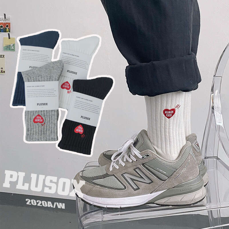shanshi men socks Plusox Long Mid High Top Knitted Men's and Women's Mesh Love Little Red Heart Embroidered Sports Socks