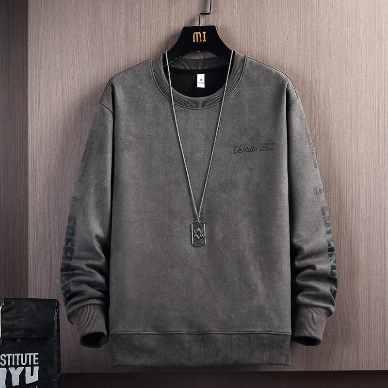 Autumn Spring 2024 Hoodies Sweatshirt For Mens Grey Blue Hip Hop Punk Pullover Streetwear Casual Fashion Clothes OverSize 5XL 241104