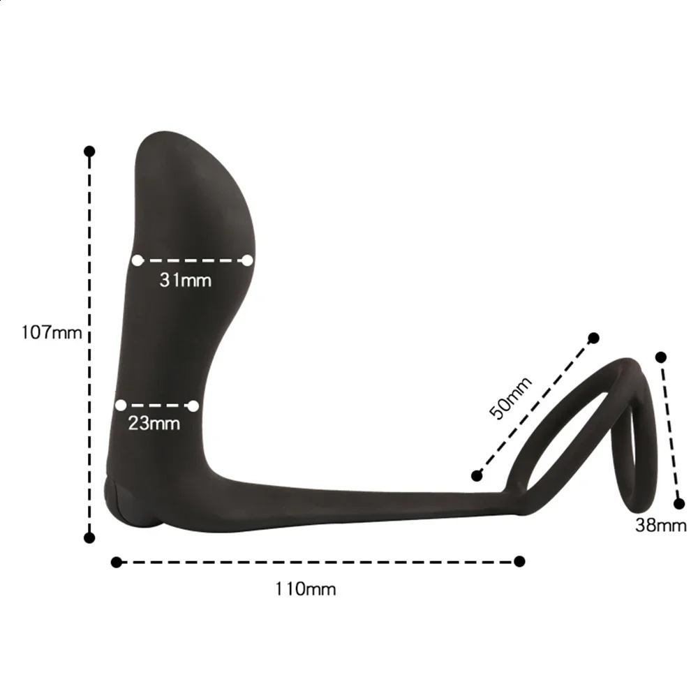 Male Prostate Massager Vibrator Silicone Penis Ring Delayed Ejaculation Butt Plug Anal Masturbator Sex Toys for Man Gay Couple 241105