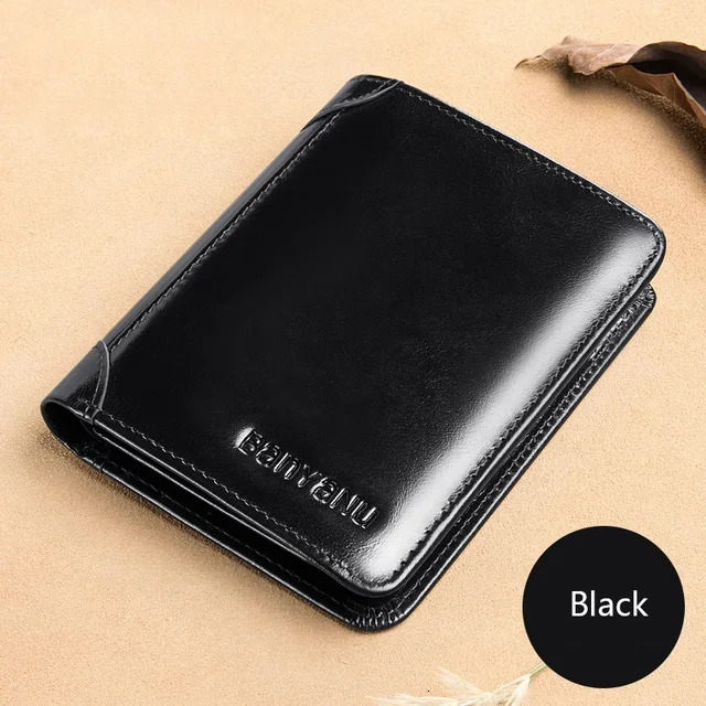 Men's Designer Wallet With Shielded Genuine Leather And 30% Off Business Short Wallet With ID Card Window And Credit Card Holder