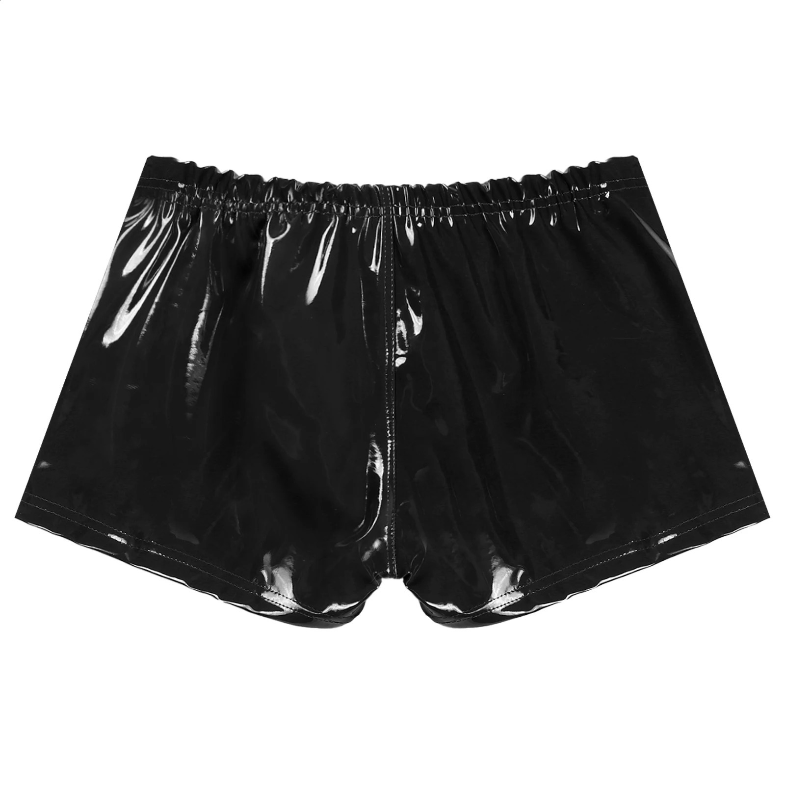Mens Boxer Briefs Wet Look Patent Leather Pants Underwear Underpants Shorts Nightclub Party Bar Stage Performance Costume 241105