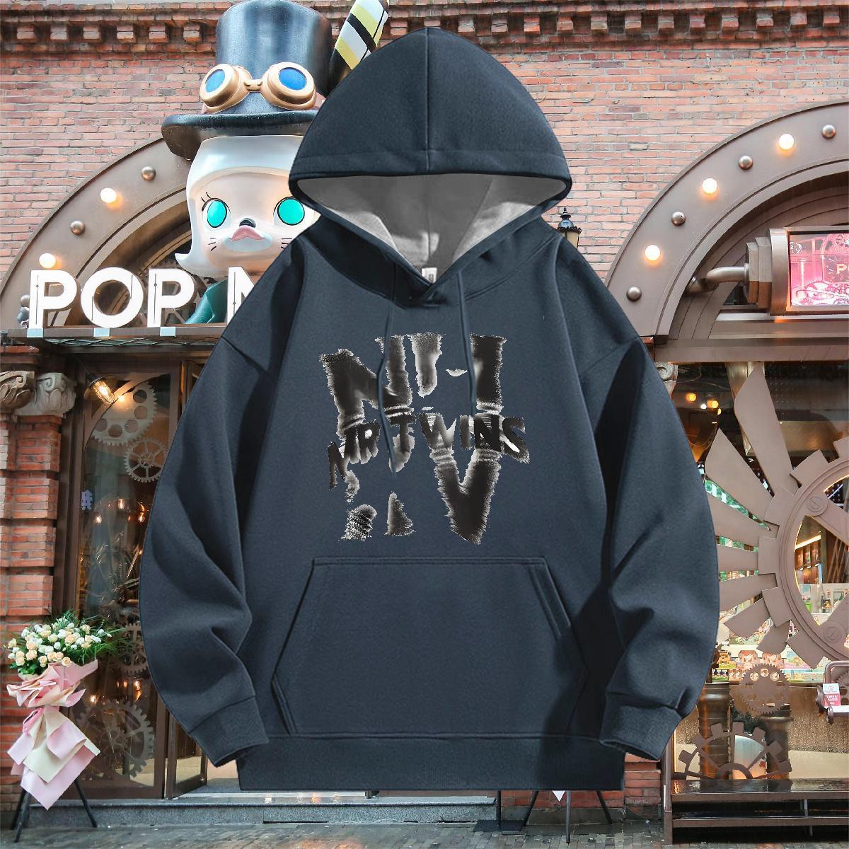 Classic Casual Man Hoodie Hooded Collar Long Sleeves Warm Mens Hoodie Plus Size Cartoon Tops Hoodie Outdoor Velvet Thick