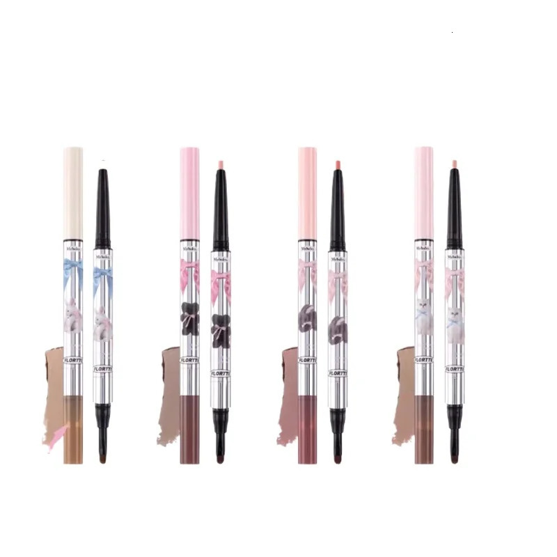 FLORTTE Double Head Horizontal Lying Silkworm Pen Peng Shadow Pencil Matte Shimmer Eyeliner Gel Pen Highlights 241104