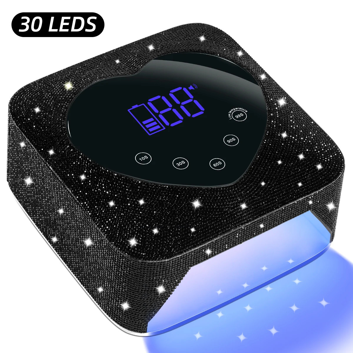 Rechargeable UV LED Nail Lamp for Manicure 30LEDS Gel Polish Drying Machine With Large LCD Touch Professional Smart Nail Dryer 241104