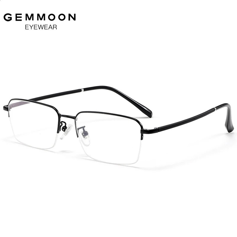 Business Myopia Glasses Frame Mens Half Frame Simple Night And Day Night Vision Sunglasses Magnetic Clip Set Mirror 241105